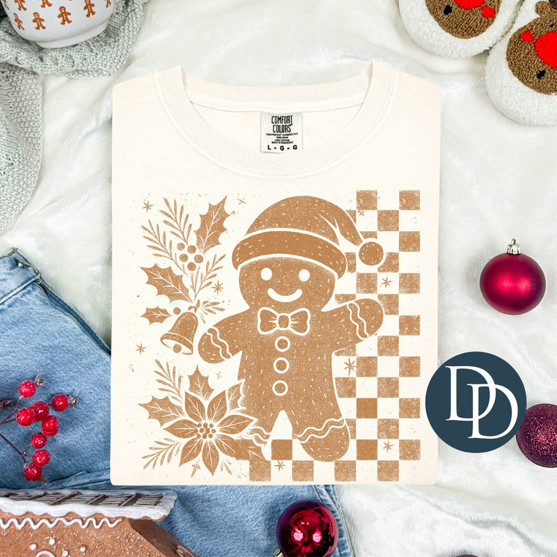 Checkered Christmas Gingerbread Man *DTF Transfer*