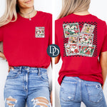 Checkered Mouse Christmas With Pocket Accent *DTF Transfer*