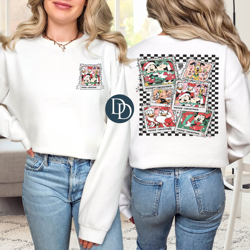 Checkered Mouse Christmas With Pocket Accent *DTF Transfer*