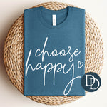 Choose Happy Heart (White Ink) *Screen Print Transfer*