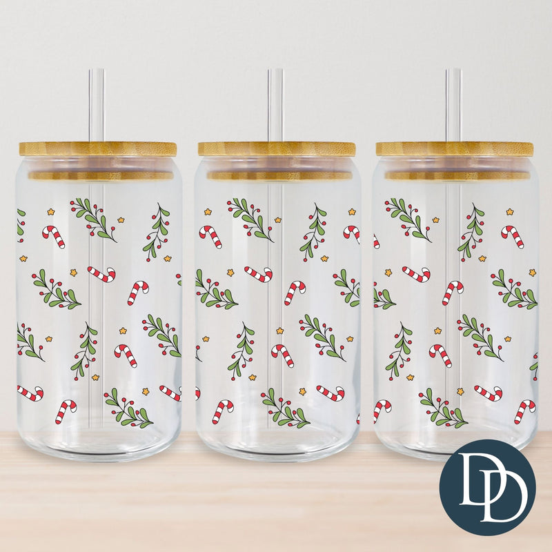 Christmas Berries And Candy Canes *UV DTF Cup Wrap*
