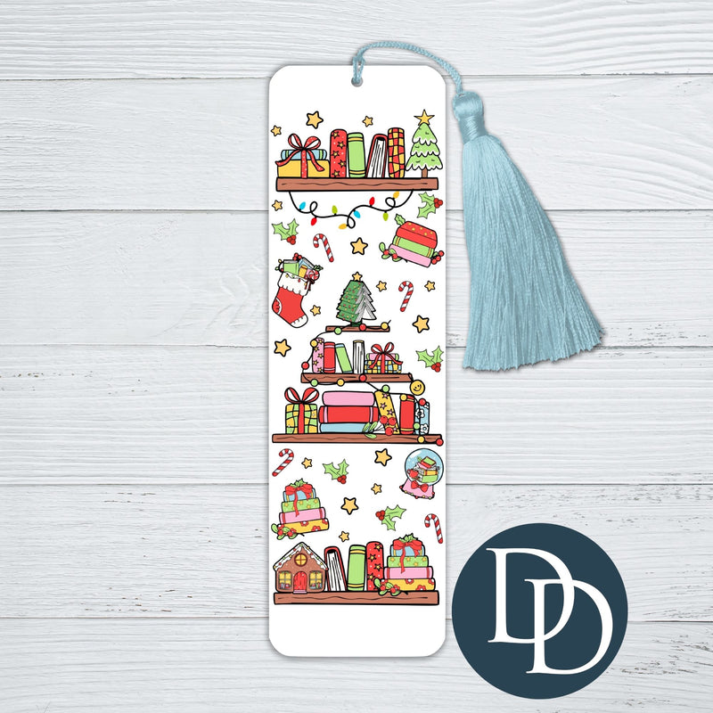 Christmas Bookshelves *UV DTF Bookmark Decal*