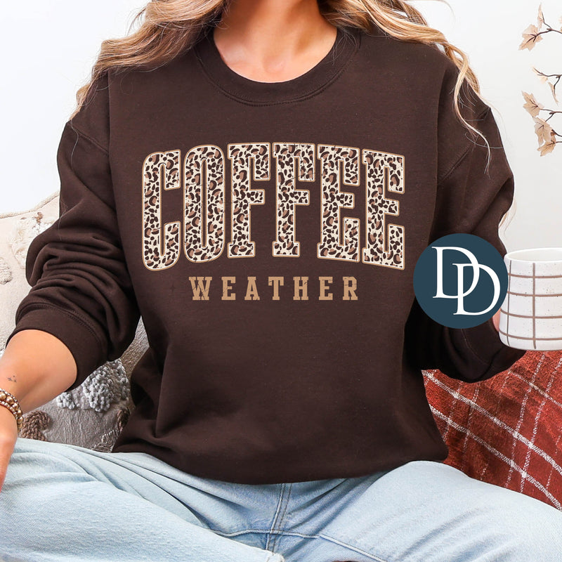 Coffee Weather Leopard Print *DTF Transfer*