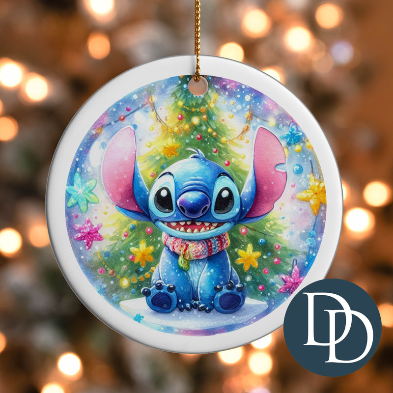 Colorful Blue Alien *UV DTF Ornament Decal*