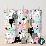 Colorful Cats Tumbler Print *Sublimation Print Transfer*