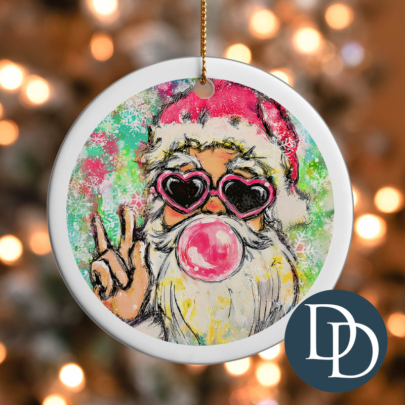 Colorful Santa Bubble *UV DTF Ornament Decal*