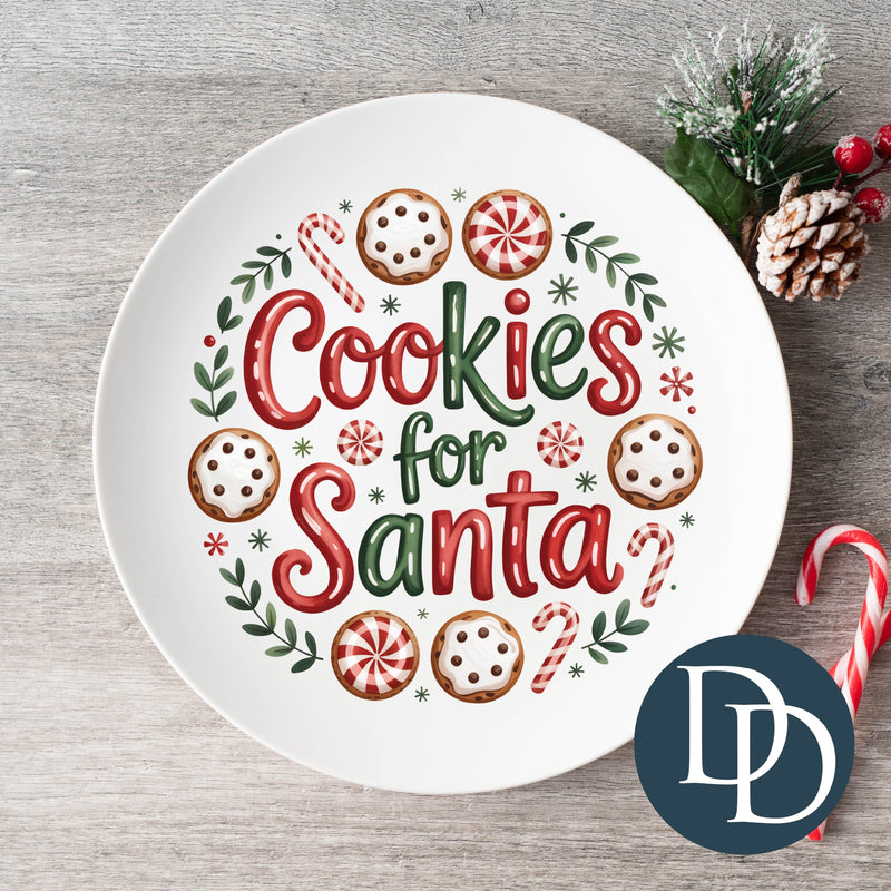 Cookies For Santa Plate Frosted Cookies *UV DTF Decal*