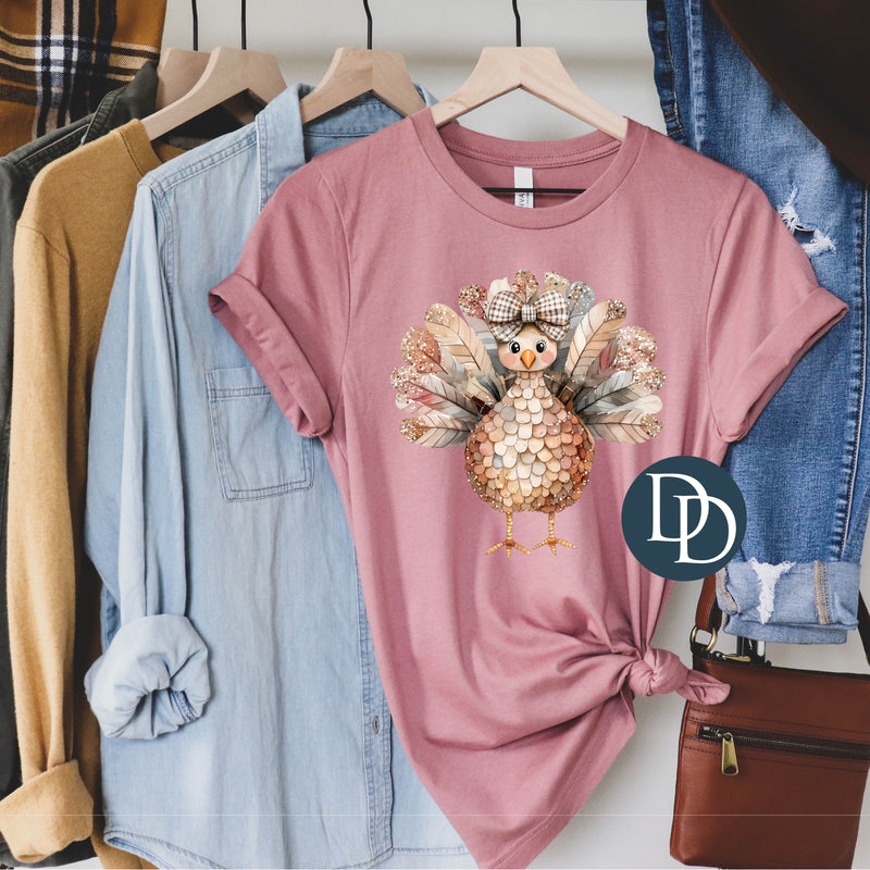 Cute Faux Glitter Turkey *DTF Transfer*