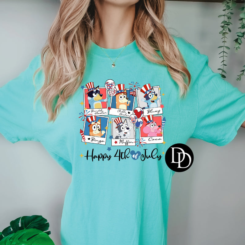 Happy 4th Of July Blue Dog *DTF Transfer*