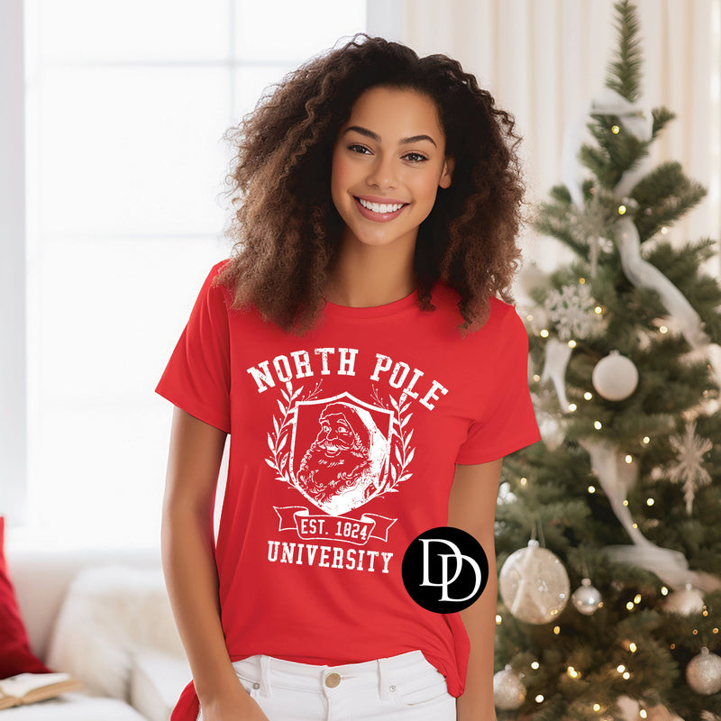 North Pole University (White Ink)*Screen Print Transfer*