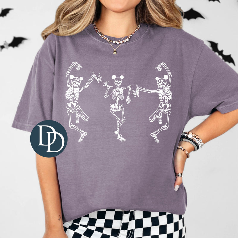 Dancing Mouse Skeletons (White Ink) *Screen Print Transfer*