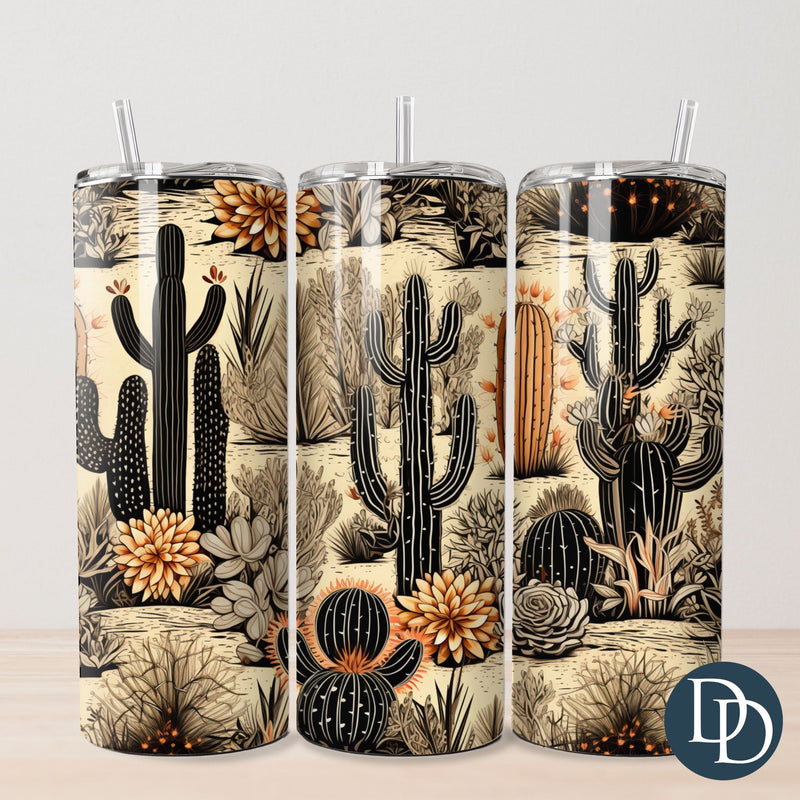 Desertscape Cactuses Tumbler Print *Sublimation Print Transfer*