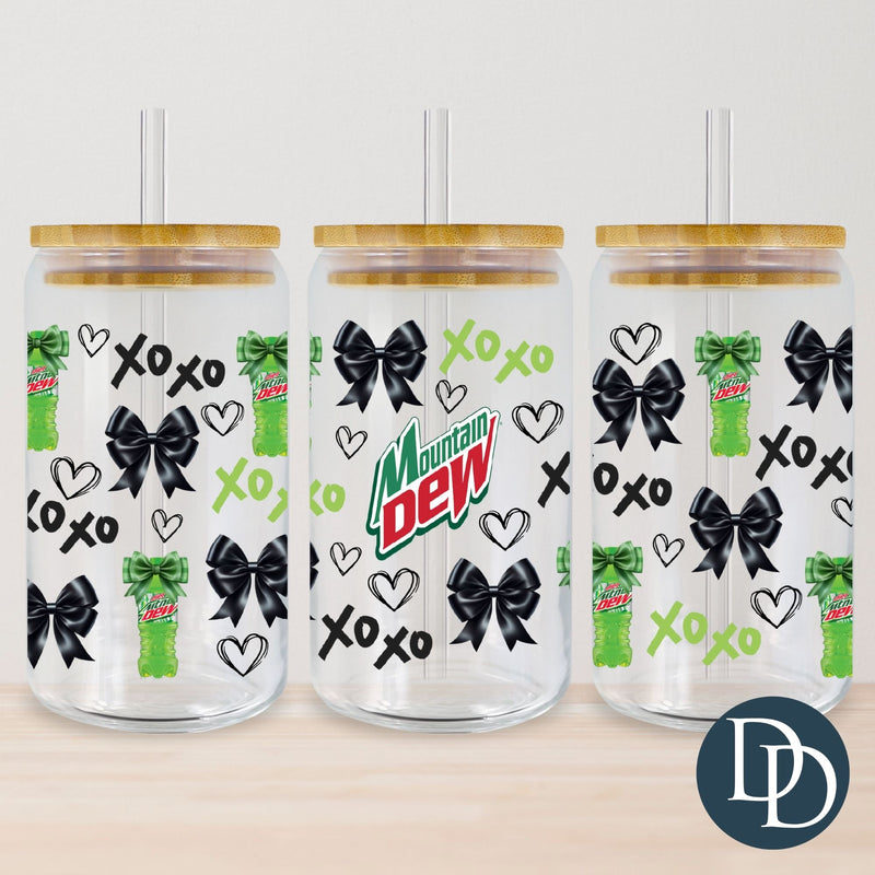 Diet Mt Dew Bottles Black Hearts *UV DTF Cup Wrap*