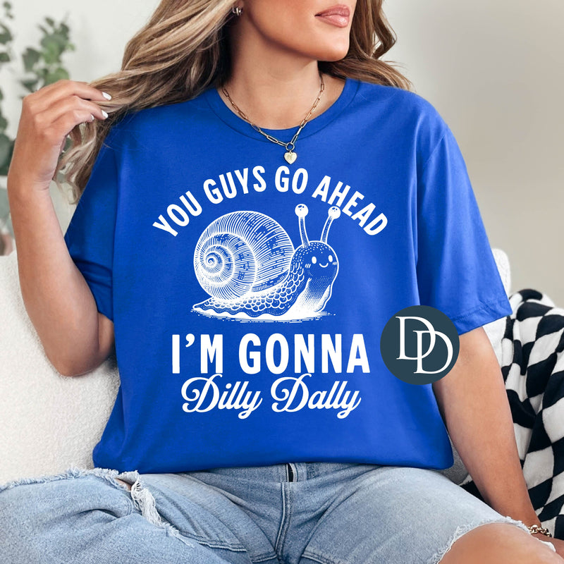 Dilly Dally Snail (White Ink) *Screen Print Transfer*
