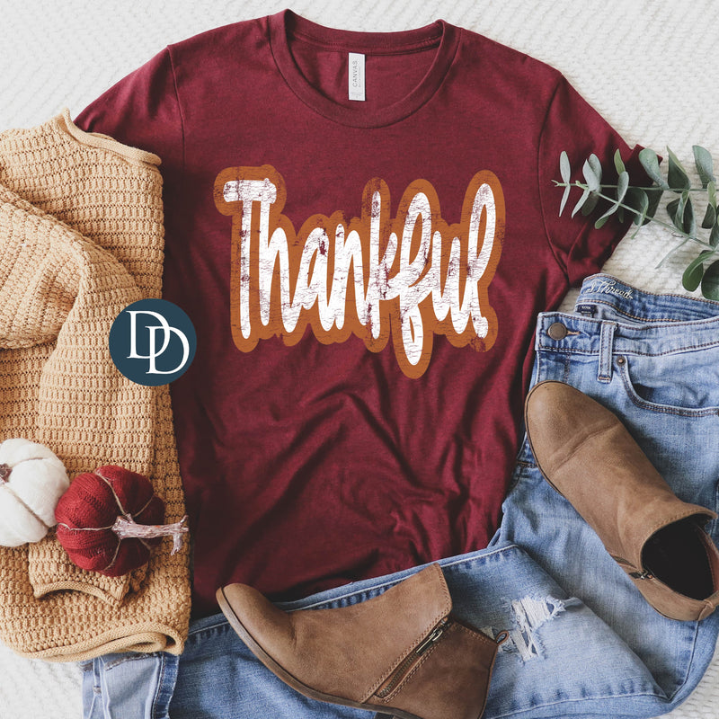 Distressed Retro Thankful *DTF Transfer*