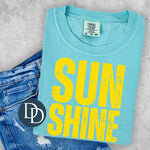 Distressed Sunshine Blocked Lines (Yellow Ink) *Screen Print Transfer*