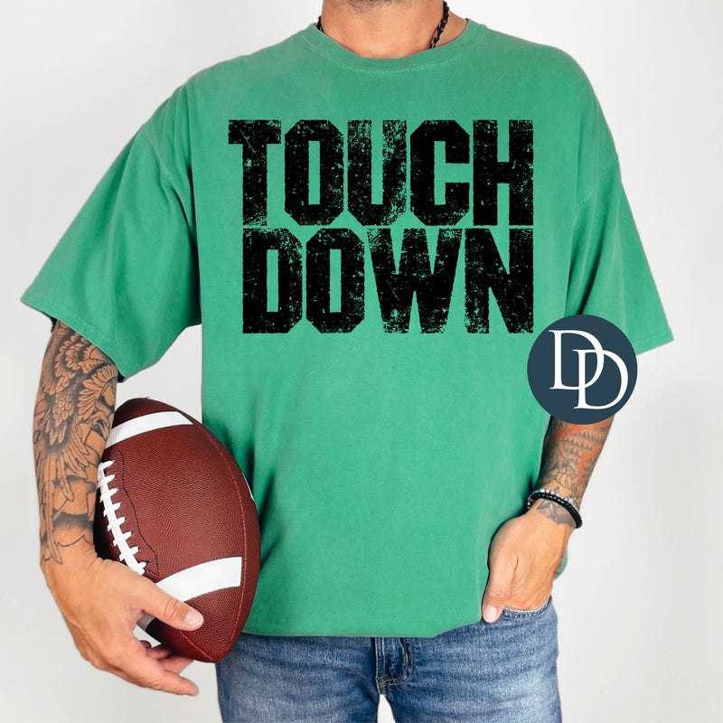 Distressed Touch Down Block (Black Ink) *Screen Print Transfer*