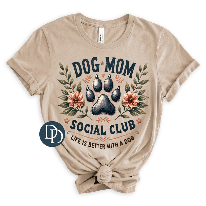 Dog Mom Social Club Vintage Florals *DTF Transfer*