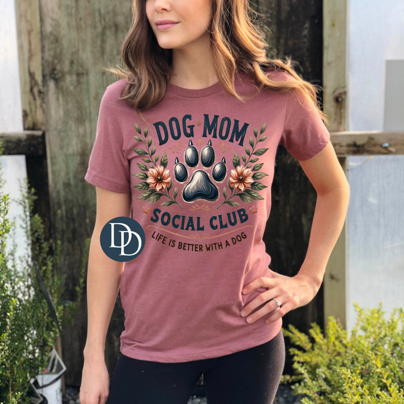 Dog Mom Social Club Vintage Florals *DTF Transfer*