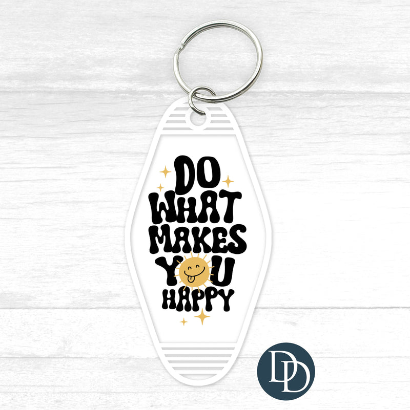 Do What Makes You Happy Smile Motel Keychain UV DTF Decal