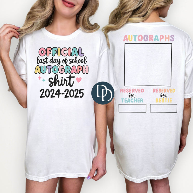 FRONT AND BACK Last Day Autograph *DTF Transfer*