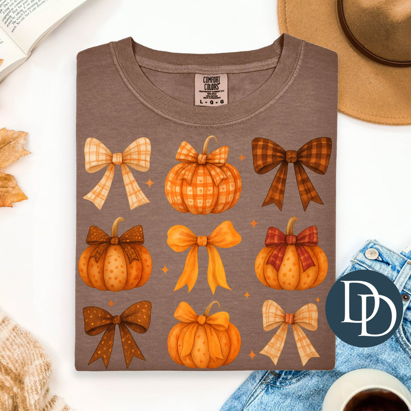 Fall Plaid Pumpkins And Bows *DTF Transfer*