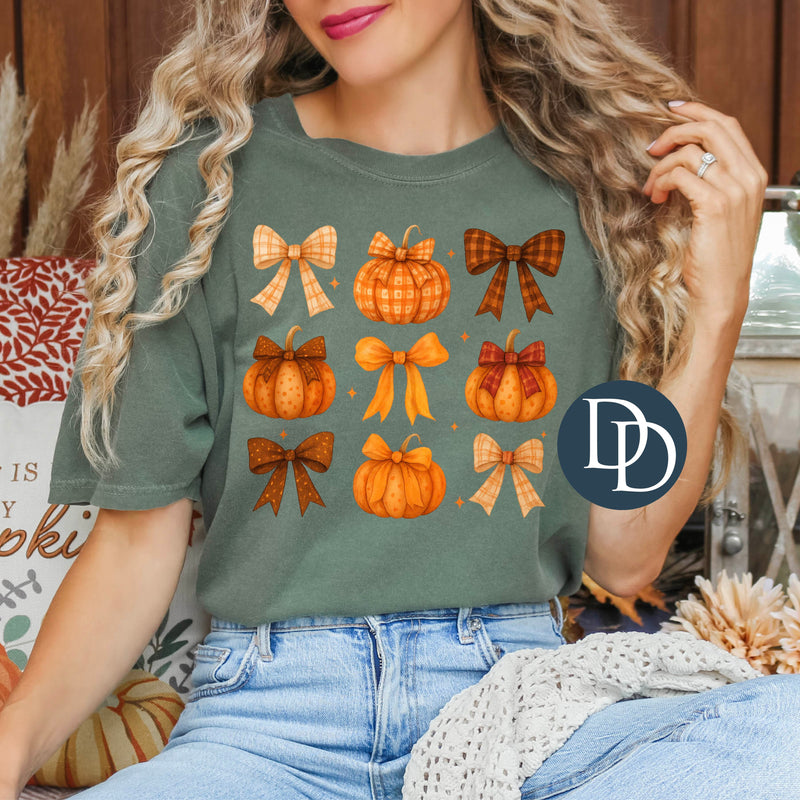 Fall Plaid Pumpkins And Bows *DTF Transfer*
