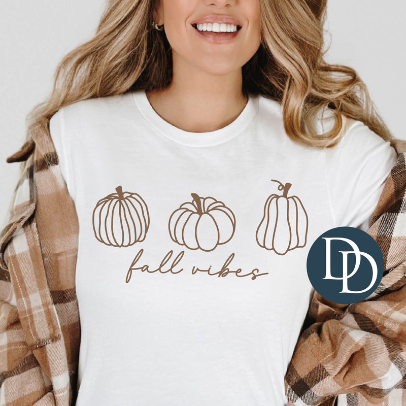 Fall Vibes Pumpkins (Doe Brown Ink) *Screen Print Transfer*