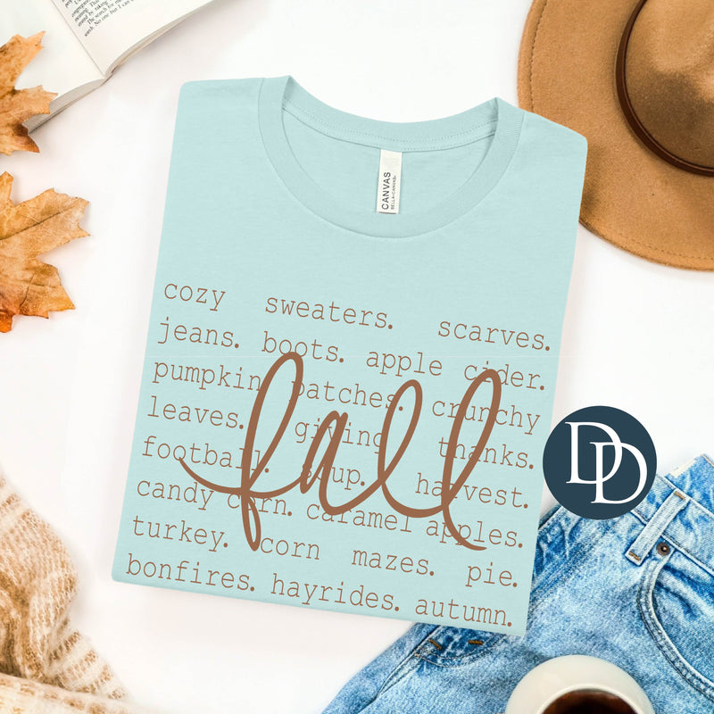 Fall Word Collage (Doe Brown Ink) *Screen Print Transfer*