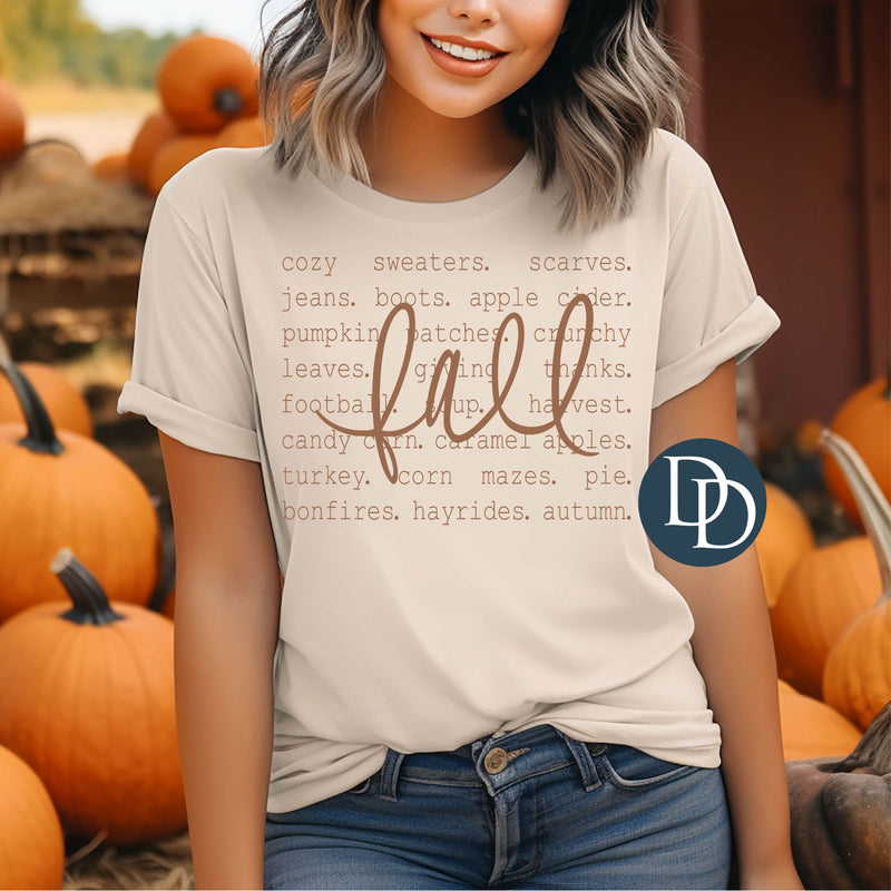 Fall Word Collage (Doe Brown Ink) *Screen Print Transfer*