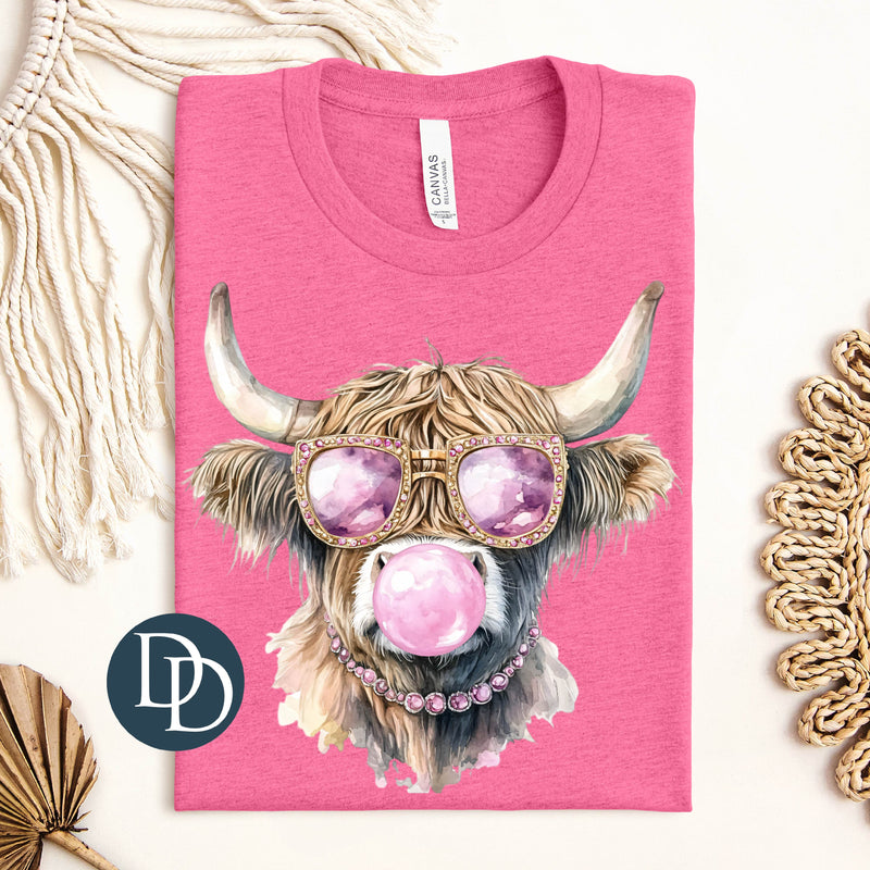 Fancy Moo Cow Pink Bubble *DTF Transfer*