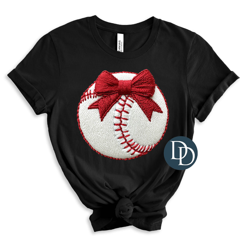 Faux Embroidery Baseball Bow Stitches *DTF Transfer*