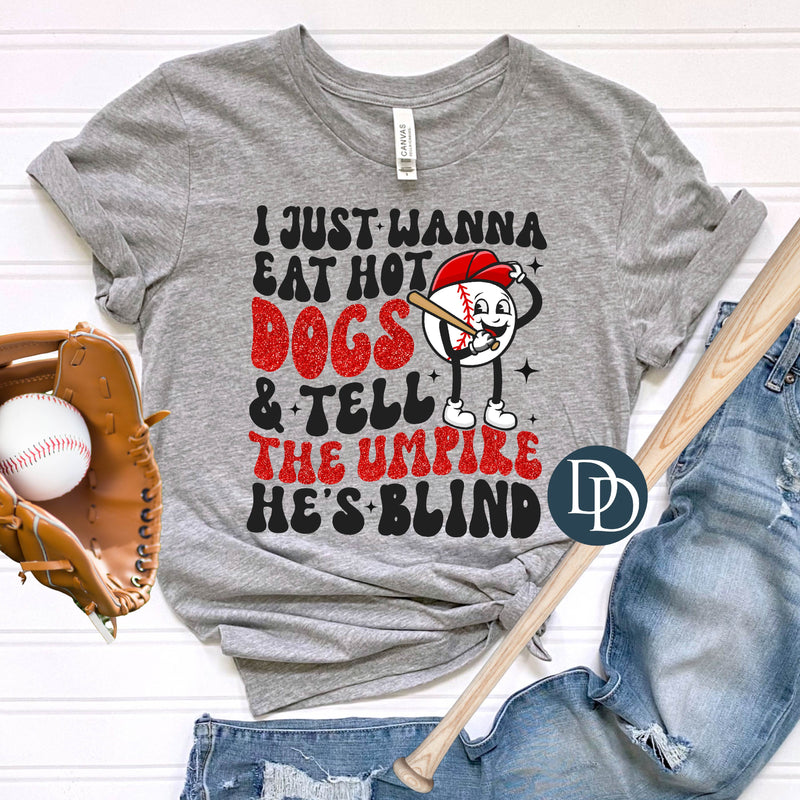 Faux Glitter Blind Umpire Baseball *DTF Transfer*