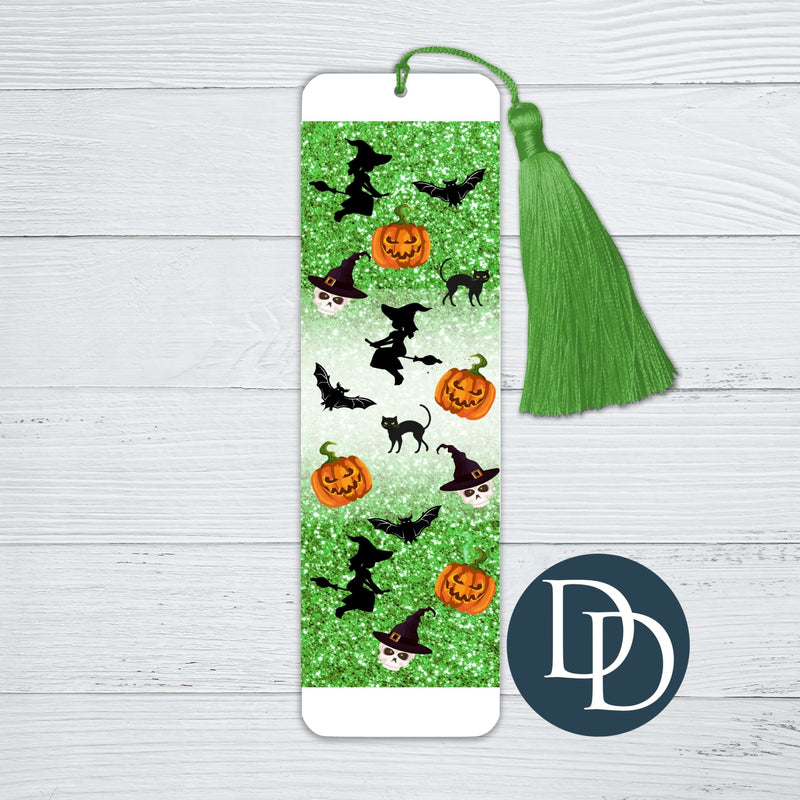 Faux Glitter Green Spooky Things *UV DTF Bookmark Decal*