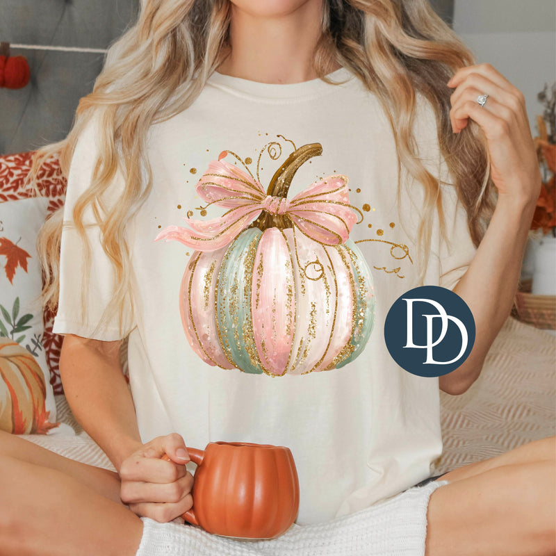 Faux Glitter Pastel Pumpkin *DTF Transfer*