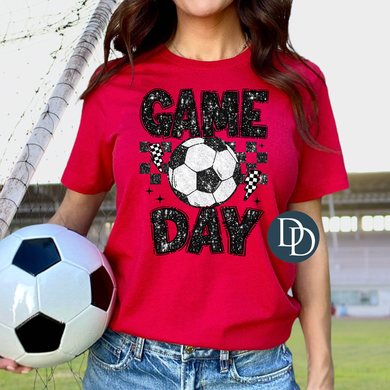 Faux Glitter Soccer Game Day *DTF Transfer*