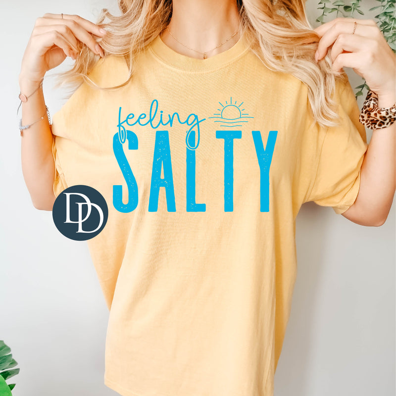 Feeling Salty Little Sun (Bright Blue Ink) *Screen Print Transfer*