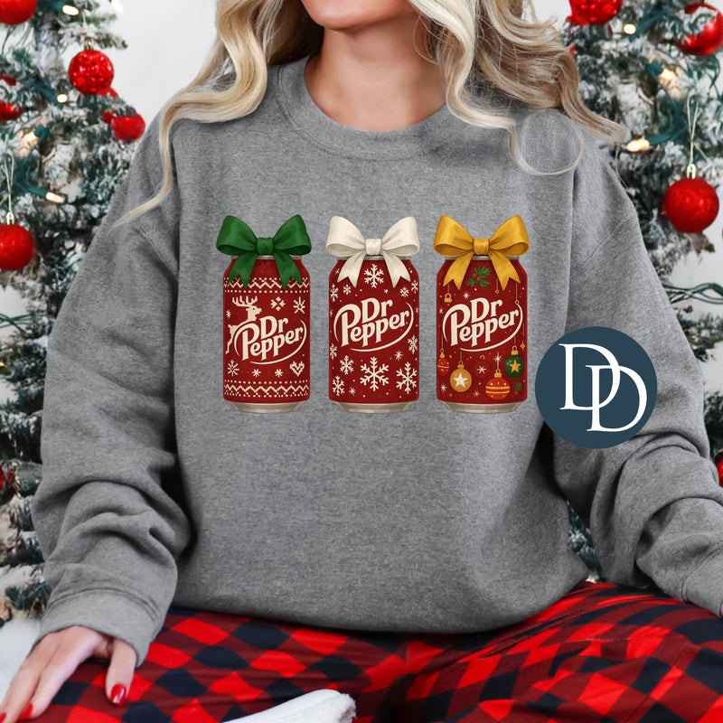 Festive Bow Dr P Can Trio *DTF Transfer*