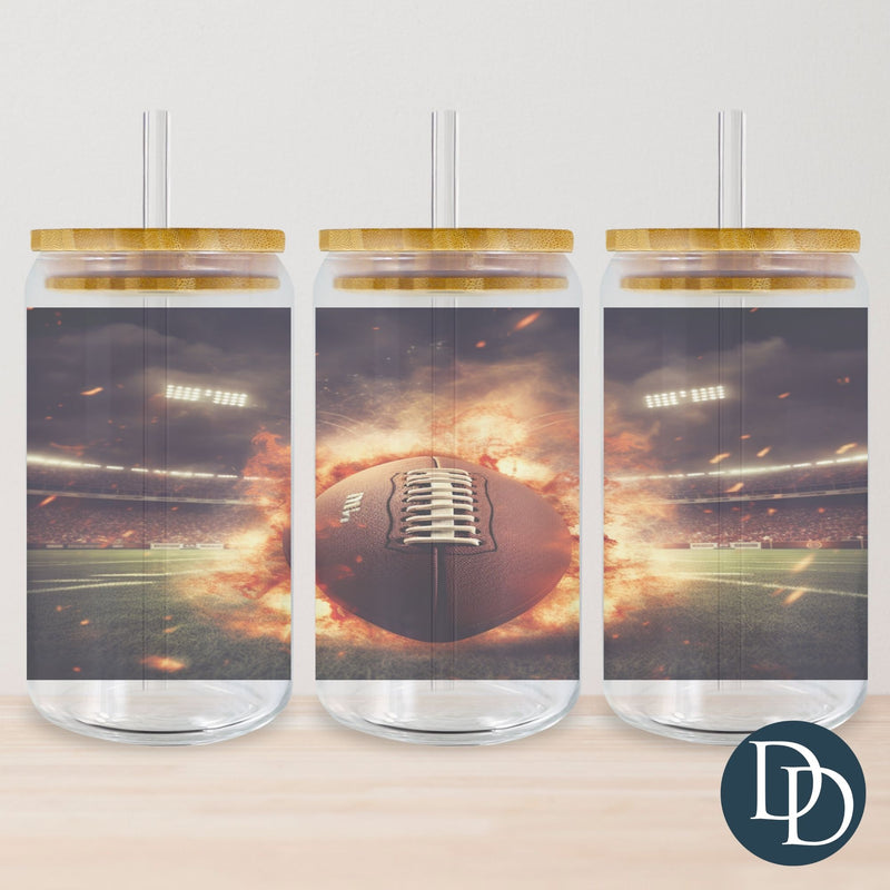 Flaming Football Tumbler Print *Sublimation Print Transfer*