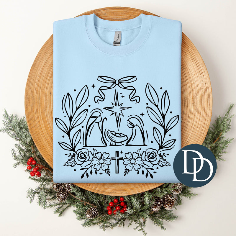 Floral Nativity Scene *DTF Transfer*