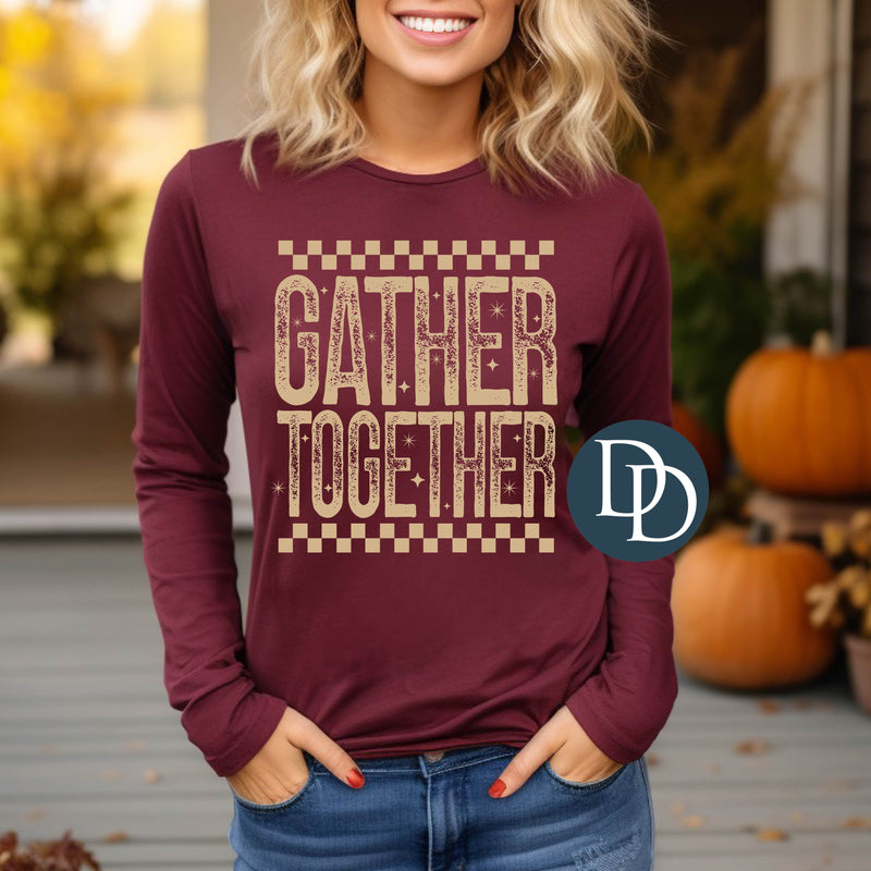 Gather Together Distressed Checkered *DTF Transfer*