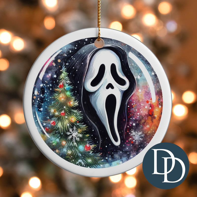Ghost Mask Christmas Tree *UV DTF Ornament Decal*