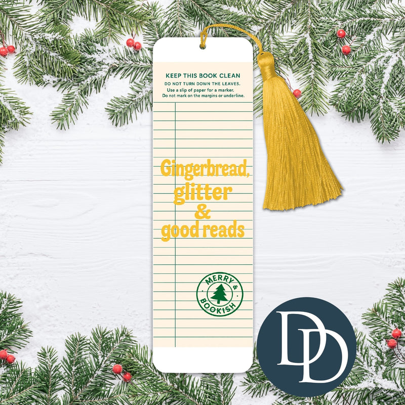 Gingerbread Glitter And Good Reads *UV DTF Bookmark Decal*