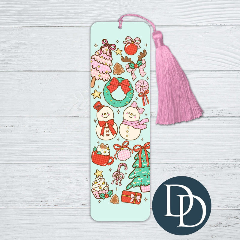Gingham Christmas Snowman *UV DTF Bookmark Decal*