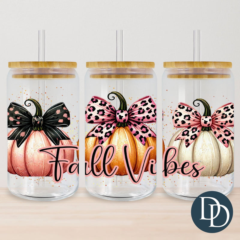 Girly Fall Vibes Pumpkin Trio *UV DTF Cup Wrap*
