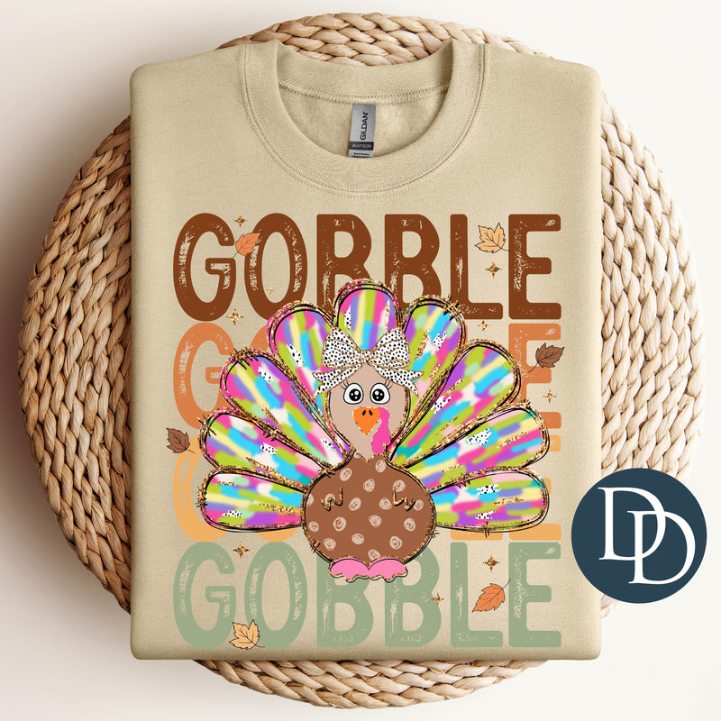 Gobble Colorful Turkey *DTF Transfer*