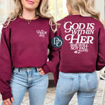 God Is Within Her With Pocket Accent (White Ink) - NOT RESTOCKING - *Screen Print Transfer*