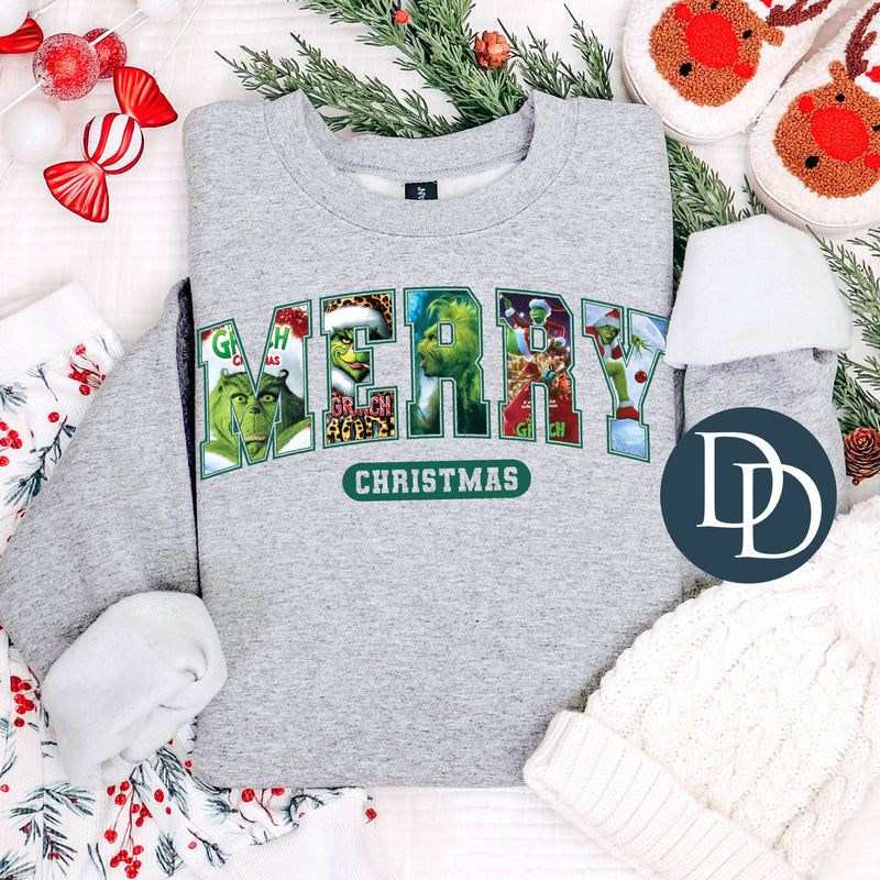 Grnch Merry Christmas Varsity *DTF Transfer*