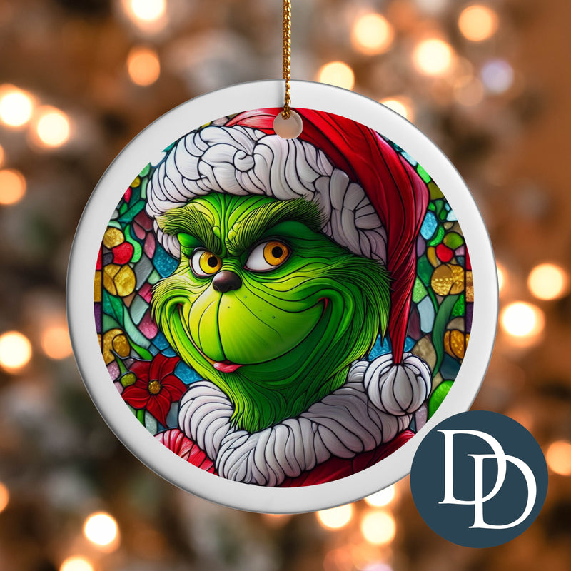 Grnch Stained Glass *UV DTF Ornament Decal*