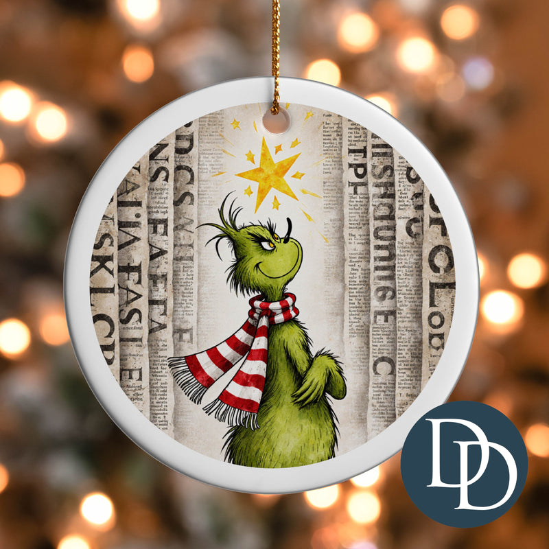 Grnch Star Book Background *UV DTF Ornament Decal*
